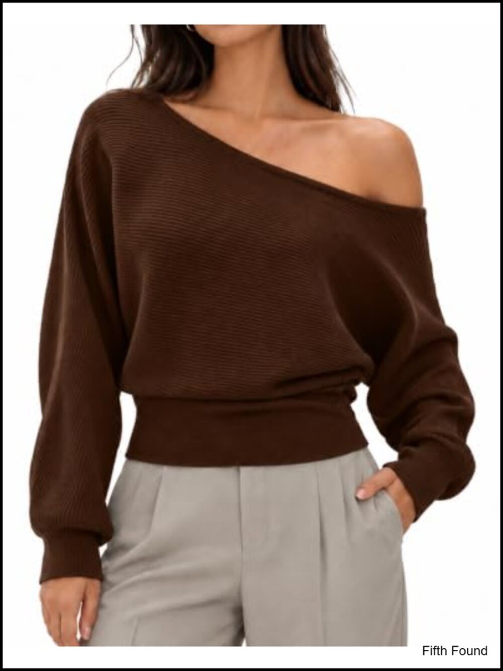 Oversized Off Shoulder Cashmere Pullover Sweater Boat Neck Long Sleeve Knit